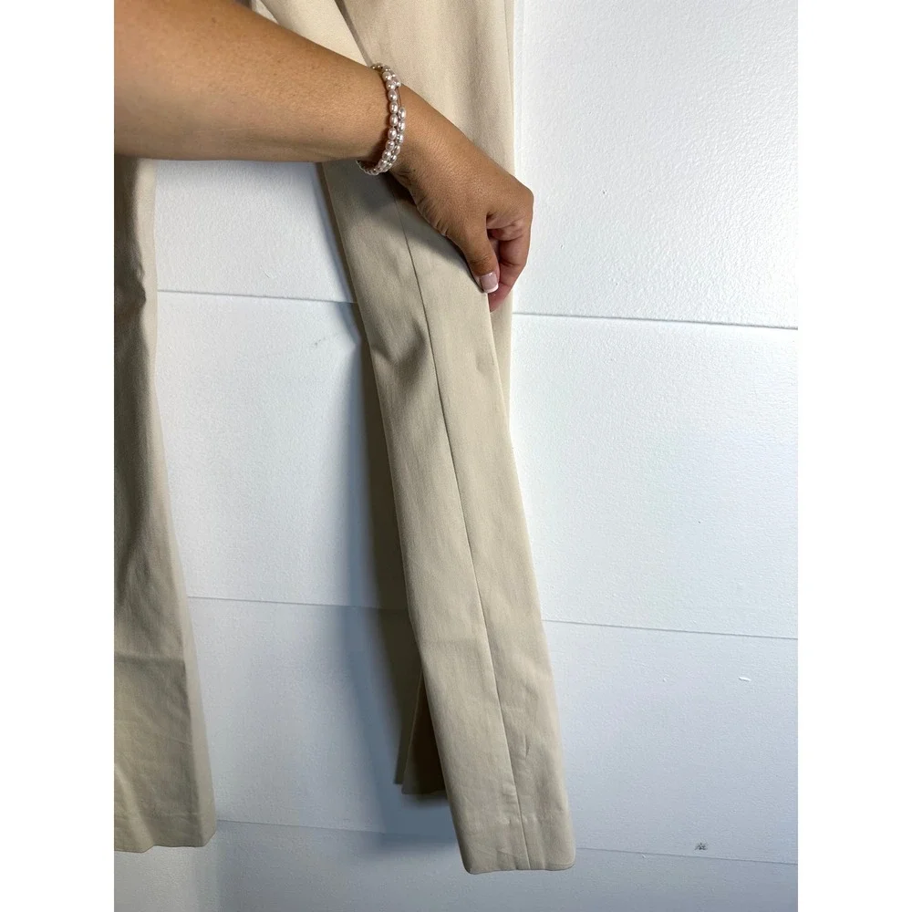 St John Sport womens 8 khaki Wide leg Chino high rise Pants Trousers vintage